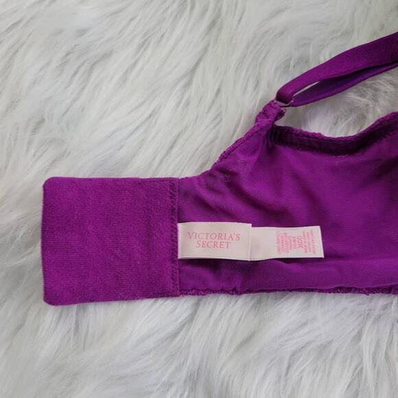 Victoria's Secret Women's Purple Padded Laced Lined Perfect Coverage Bra 36DD‎ - Picture 7 of 7